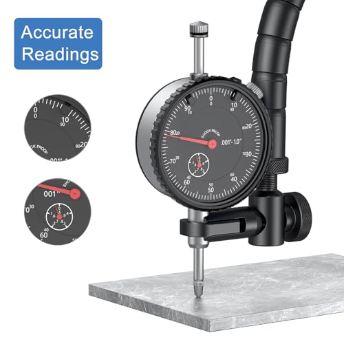 HDLNKAK Premium Disc and Rotor/Ball Joint Gage Set with Non-Slip TPR Handle 0.001” Dial Indicator (Black)