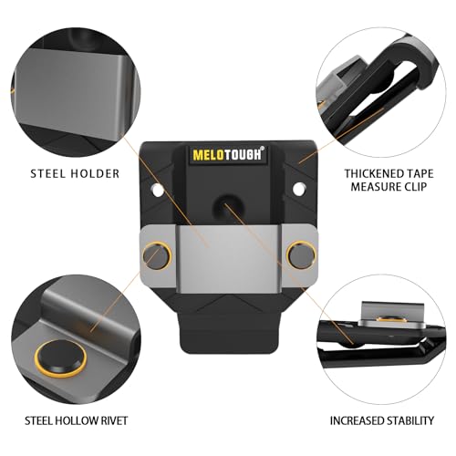MELOTOUGH Tool Belt Suspenders Work Belt Suspenders for Men Big and Tall Construction Bag Suspenders,Tape Measure Holder,Tape Measure Belt Clip,Tape Measure Holster,Tool Belt Clip