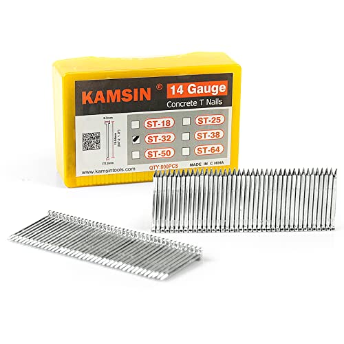 14 Gauge ST32 Concrete T Nails 800PCS/BOX, 1-1/4'' (32mm) with ST38 1-1/2"(38mm) 800PCS/BOX