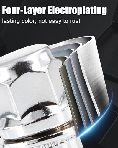 GAsupply 12x1.25 Lug Nuts, 20pcs OEM Mag Seat 13/16" Hex, 1.46" Length M12 x 1.25 1.46" Tall - Mag Seat Silver