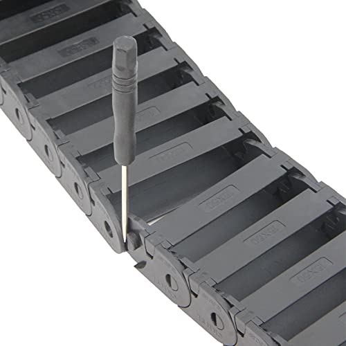 15x50mm Drag Chain Length 1Meter Inside Open Type Black Plastic Flexible Cable Carrier R28 with 1Kit End Connectors for 3D Printer and CNC Machines (15mmx50mm-Inside Open) 15mmx50mm