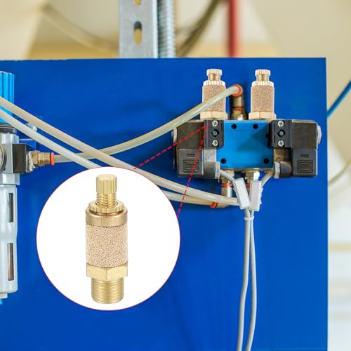 PATIKIL Air Pneumatic Mufflers, Top Adjustable Air Flow Speed Controller G1/8 Male Thread Sintered Bronze Exhaust Muffler for Compressor Cylinders Valves