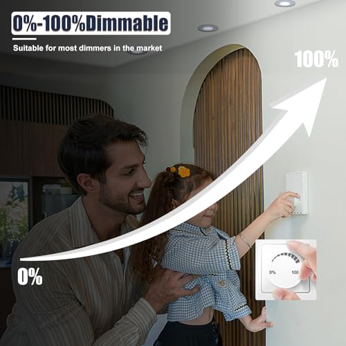 LED Recessed Spotlight 230 V Dimmable White LED Spotlights 6 W IP44 Bathroom Recessed Lights Swivelling Ceiling Spots, Warm White Neutral White Cool White Ceiling Light for Bathroom Kitchen Living Room Set of 6