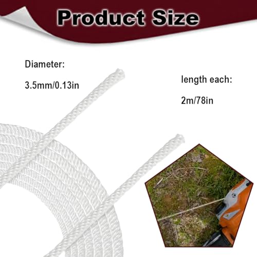 3.5 mm Recoil Starter Pull Rope for Stihl MS170 MS180 MS210 MS230 MS250 017 018 019T 021 023 for Husqvarna for Echo CS-400 Chainsaw Lawn Mower Water Pump Strimmer with Handle | 018 019T 021 023 für Husqvarna für Echo CS-400 Kettensäge Rasenmäher Wasser...