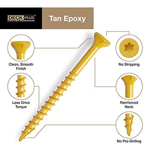 Deck Plus Wood Screws Bundle - 1-5/8" x #8 Tan 5lb & 2" x #8 Brown 5lb