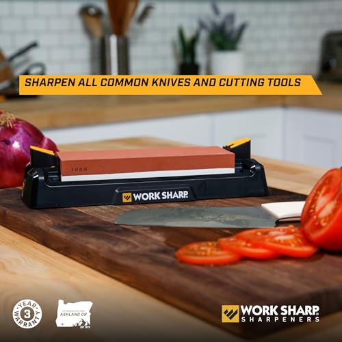 Work Sharp Benchtop Whetstone Knife Sharpener - For Knives & Edged Tools - Kitchen, Pocket, & Fillet Knives 7.1" x 2.3" x 1.1"