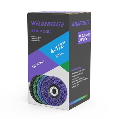 12-Pack Paint Stripper Discs for Angle Grinder, 4-1/2" x 7/8" - Multi-Surface Rust, Paint, and Oxide Removal Wheels for Metal and Wood 4.5 in - 12 pk