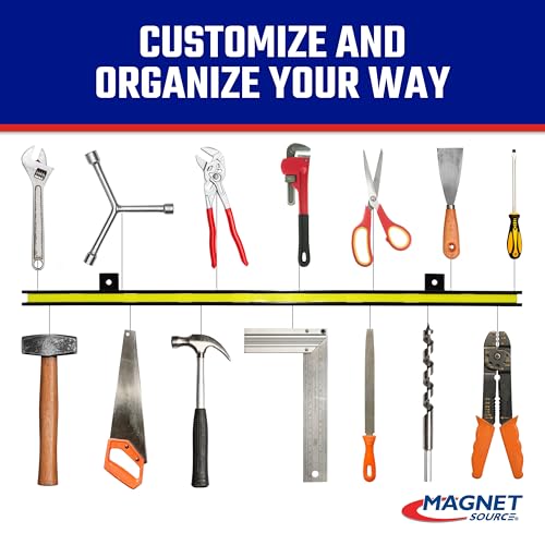 Master Magnetics 24" Magnetic Bar Tool Organizer - Easy to Install Magnet Storage Holder for House, Garage, Shed, or Job Site - Black Powder Coat 24"