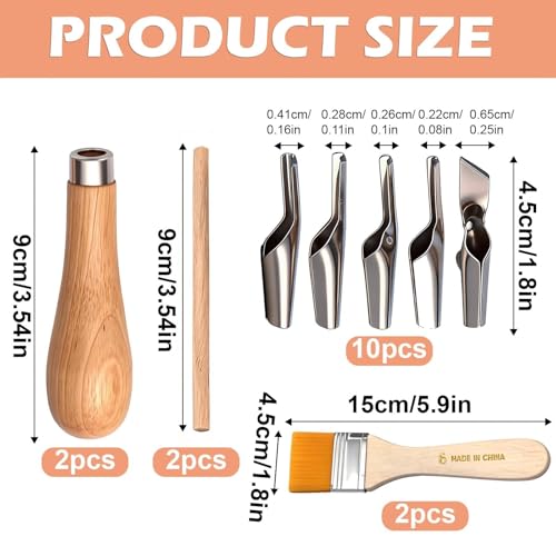 16 Piece Lino Cutting Tools Kit Lino Printing Tool Set & Wood Carving Kit