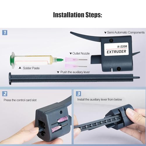 Solder Paste Extruder, Flux Soldering Extruder Soldering Flux Dispenser with 1.3 mm Nozzles, Uniform Output Soldering Flux Paste Glue Dispenser Solder Paste Extruder for DIY Solder Electronics