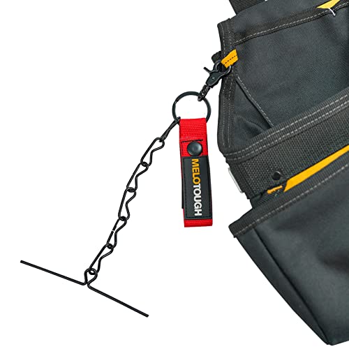 MELOTOUGH 2 PCS Tape Thong for Tool Belt Waist Electricians Tape Strap Holder Chain with Keyring and trigger snap hook + Small Tool Pouch for Tool Belt,Electrician Tool Pouch,Tool Pouch Tool Holster