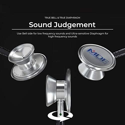 MDF Instruments MD One Epoch Lightweight Titanium Stethoscope, Adult, Royal Blue Tube, Silver Chestpiece-Headset, MDF777T10 Silver - Royal Blue