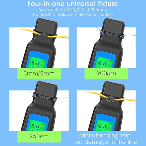 Rechargeable Live Fiber Optic identifier A-40A 800~1700nm wavelength Response Range,for 0.25 0.9 2.0 3.0mm, Single/Multi-Mode Universal, with LED Function and 1 FC-LC Adapter