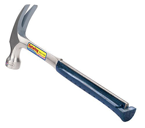 ESTWING Framing Hammer - 22 oz USA Made Curved Claw Hammer with Milled Face & Shock Reduction Grip - E3-22CMR