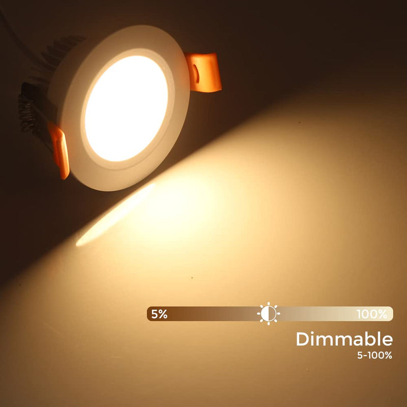 2 Inch LED Recessed Lights, Dimmable Mini Recessed Downlight, 3W(35W Halogen Equivalent), 3000K Warm White, CRI 80+, Canless Ceiling Light with LED Driver for Kitchen Hallway Cabinet, 8 Pack Warm White 3000K 2 inch 8 Pack