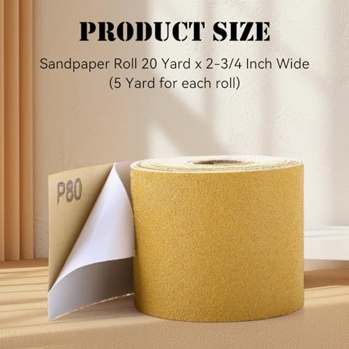 8 Rolls 40 Yards 80, 120, 220, 320 Grit Psa Continuous Sandpaper Roll 2-3/4" Wide Longboard Sandpaper Self-Adhesive Sand Paper Automotive Woodworking Hand Sanding Block 5 Yards 8