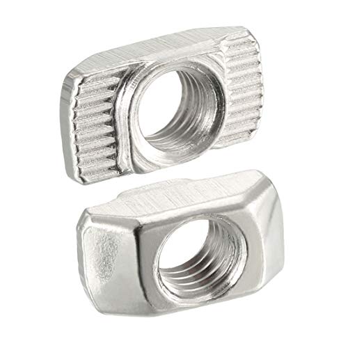 uxcell Sliding T Slot Nuts, M8 Half Round Roll in T-Nut for 4545 Series Aluminum Extrusion Profile, Carbon Steel Nickel-Plated, Pack of 30
