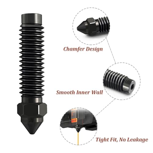 6 x Centauri carbon nozzles for Elegoo, 4 x 0.4 mm, 2 x 0.6 mm nozzle made of hardened steel, 3D printer extruder nozzle for Elegoo Centauri carbon