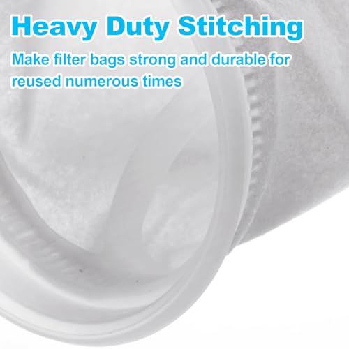 10 Pack Filter Bags 7 Inch Filter Sock, Filter Socks 7 Inch 12 Inch Long 200 Micron Felt Filter Sock, Felt Filter Sock for Aquarium, Industry, Chemical, Water Liquid Filter Bags