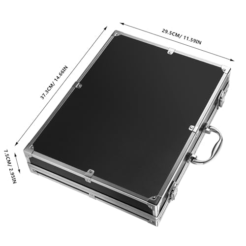 SEWACC Lockable Aluminum Alloy Tools Case Multifunctional Medicine Cosmetics Carrying Case Portable Storage Box for Travel Home Black