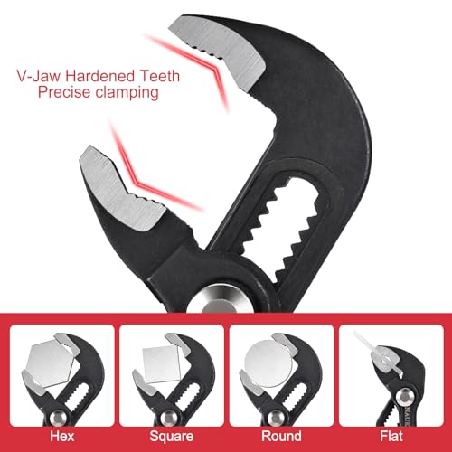 3 Piece Water Pump Pliers Set - 7/10/12 Inch Adjustable Groove Joint Pliers 3pcs(12"+10"+7")