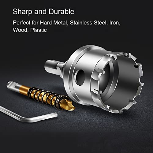 7Pcs Tungsten Carbide Hole Saw Kit for Hard Metal and Steel, 5/8"-1-3/4" 7Pcs 5/8"-1-3/4"