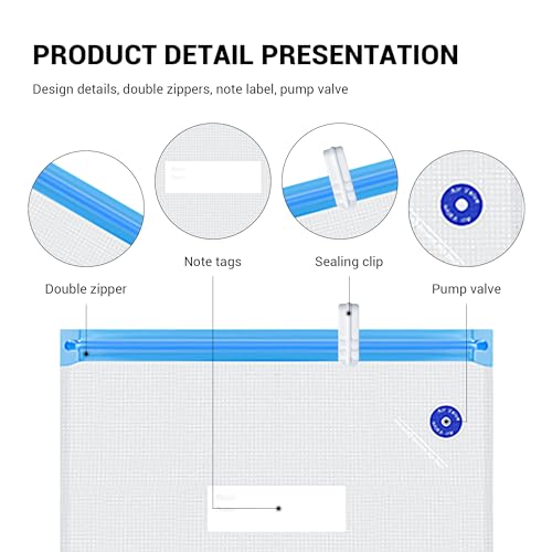Filament Vacuum Bag Kit 3D Printer Filament Moisture Resistant Compression Storage Bag, 10 Bags with 10 Desiccants and 1 Hand Pump, Ideal for Keeping Filament Dry (10Pack Resealable Vacuum Bags Kit) Filament Vacuum Storage Bag Set - 1 SET