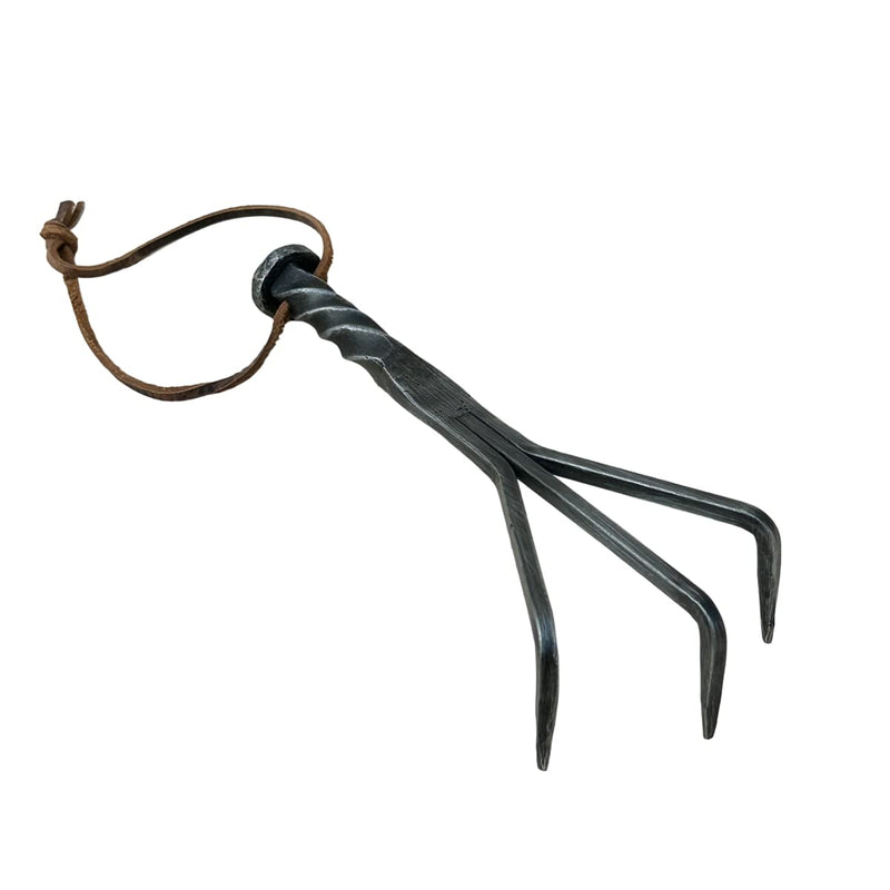 Hand Forged Twisted Metal Garden Tools Set of 2 Pcs Wrought Iron Handmade Garden Transplant Trowel and Rack Tools for Garden Cultivator Black Antique Finish Heavy Duty Garden Tools by Living IDEA