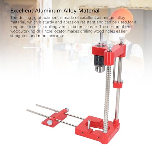 Garosa Portable Drilling Guide, Woodworking Drill Locator, Aluminum Alloy, with Chuck, Adjustable Pin Hole Drilling