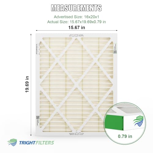 TRIGHTFILTERS 16x20x1 Air Filter 4 Pack, MERV 11 Dust & Pet Dander Defense 16x20x1-4pack