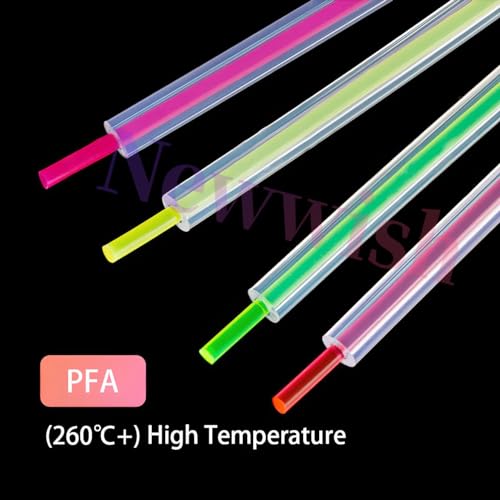 3 Meters PFA Tube Kit ID 2mm X OD 4mm,PTFE Teflon Bowden Clear Tube for 1.75mm Filament,3D Printer Transparent Tubing with PC4-M6 Connector X5,PC4-M10 Pneumatic Fittings X5,Bowden Collet X5. 3 Meters Kit