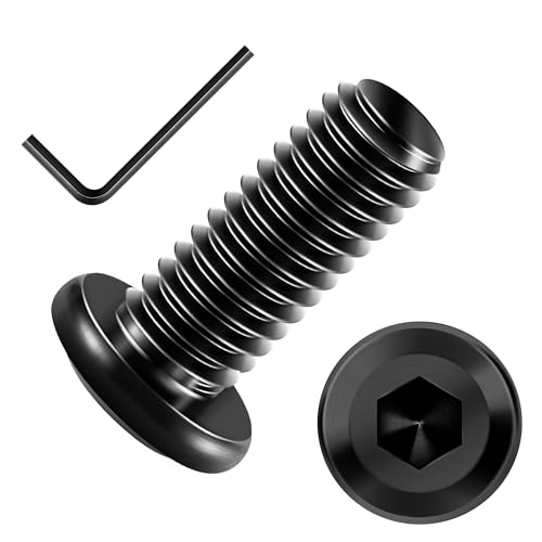 Mywish M10 x 20mm 20Pcs Flat Head Hex Socket Cap Screws Bolts & 200pcs #14×1" Self Drilling Screws for Metal, Self Tapping Screws, Hex Washer Head Self Drilling Screws, Furniture Bolts Full Thread