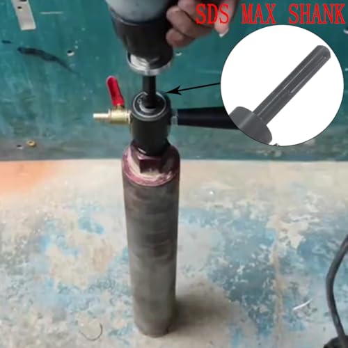 1 1/4"-7 Male Thread to SDS Max Drill Adapter - Water Injection Capable + Solid Brass Hose Quick Connector and Hose for Concrete Core Drilling SDS Max Shank Adapter