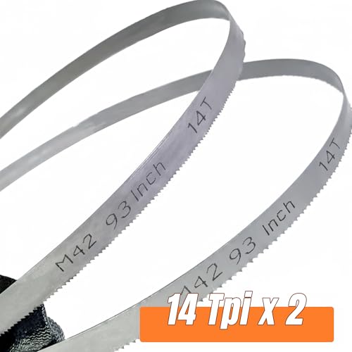 2 Pack 93" Band Saw Blades, Metal Cutting, 93 x 3/4 x 0.035, M42, 14 TPI