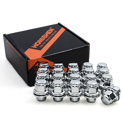 Set of 20 12x1.5 Mag OEM Factory Washer Style 1.47" Chrome Lug Nuts for Toyota Tacoma 4 Runner SR5 Pre-Runner TRD Off-Road Limited OEM Replacement (20pcs, 6 Grade)