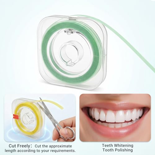 4 Volumes Colourful Teeth Sandpaper, Teeth Polishing Dental Polishing Strips, Dental Sanding Strips, 12μm, 20μm, 30μm, 50μm Grit Size for Spaces, Dental Deep Cleaning of Oral Hygiene (4 mm x 6 m)