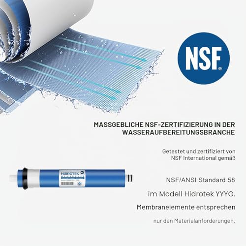 Geekpure Universal Compatible 100 GPD Reverse Osmosis RO Membrane Replacement NSF Certified | Replacement cartridge for RO water filter, 11.75" x 1.75"