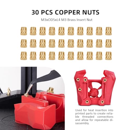 Vertical Heat Set Insert Tool Pressing Machine, with 90W Soldering Iron, 30PCS Brass Threaded Inserts, Heat Set Tips (M3/M4/M5/M6/M8), for 3D Printed Components, 95% Pre-Assembled