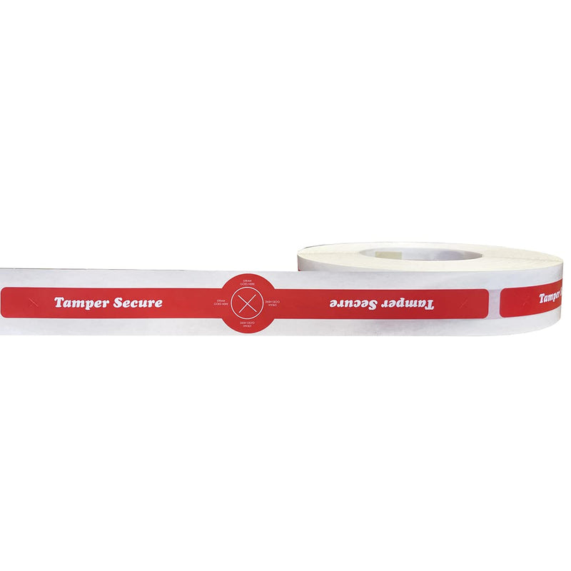 InStockLabels Tamper Proof Stickers, 5 Rolls, 1.25" x 10" (2500 Labels per Roll) - Tamper Evident Stickers for Food Safety – Tamper Seal for to-Go Drinks & Food Delivery Accessories