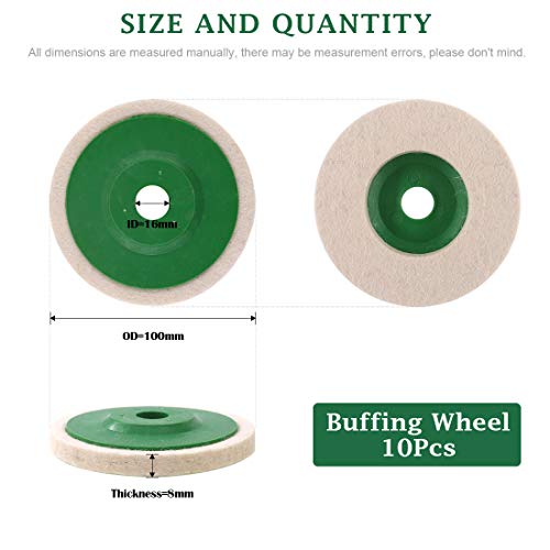 Keadic 18 Pcs Buffing Polishing Wheel Kit 3 pcs Polish Compound, Soft/Fine/Medium/Coarse/Rough Buffer Wheels with 3/8" Arbor Hole Arbor Hole for Bench Grinder