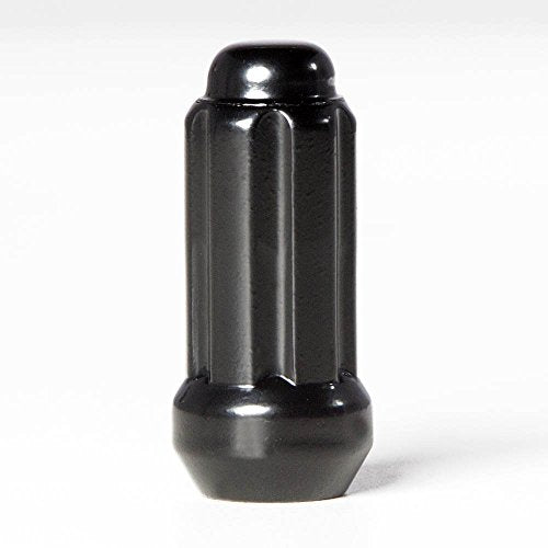 Circuit Performance 9/16" Black Closed End 6 Spline Security Acorn Lug Nuts Cone Seat Forged Steel (24 Pieces + Tool) 24 Lug Nuts