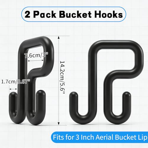 Canvas Bucket Bag, Aerial Oval Tool Bucket With Hooks & 15 Pockets, Oval Hard-Body Bucket Tool Organizer, Black Molded Polypropylene Bottom, for Industrial Maintenance Construction Sites (White)