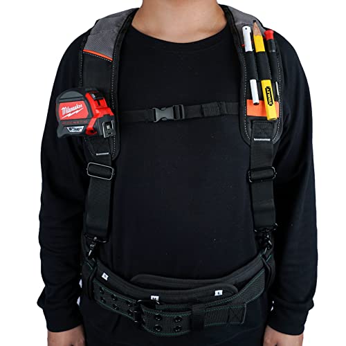 KUNN Tool Belt Suspenders with Attachment Loops for Men & Tool Holster