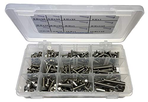 Type 316 Stainless Steel Phillips Flat Machine Screw Kit Marine Bolt Supply 6-111317