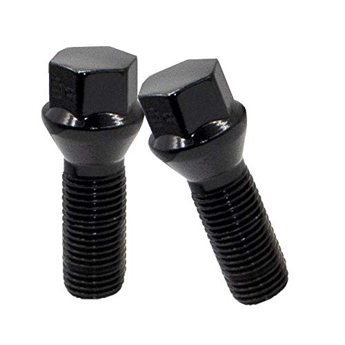 Wheel Accessories Parts 20 Pcs M14 x 1.50 Thread Acorn Seat Lug Bolt Black Finish 30mm Shank Length 17mm Hex fits Land Rover Range Rover ｜ Volvo S60 S90 XC40 XC60 XC70 XC90 ｜ Older BMW Hex Black Factory Length 30mm