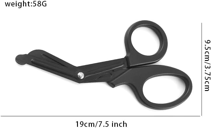 EMT and Trauma Shears for Left and Right Hand -7.5-Inch Bandage Scissors, Stainless Steel Medical Shears -Fluoride-Coated Blades for First Responder, Nurse, and Doctor (2 Pack, Black)
