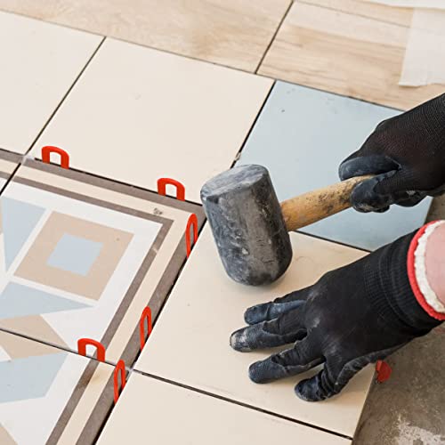 DGSL Tile Leveling System Tile Spacers 1/8 Inch, 300 pieces Horseshoe Shim U Shape Plastic Tile Leveling Clips for Various Types of Tile Leveling 1/8*300 Red