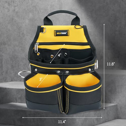 MELOTOUGH Tool Belt Pouch with Belt Clip+Electrician Tool Pouch with Hammer Holder