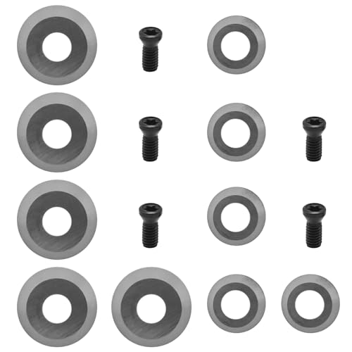 Hoypeyfiy 5 x 8.9 mm indexable inserts and 5 pieces 12 mm wood turning accessories, woodturning tool set, finisher tool