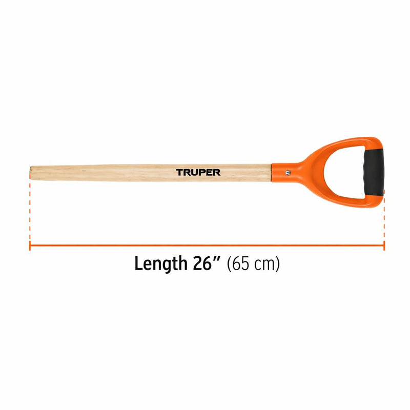 Truper Replacement Handle for T-2000 Y Shovel, 26-Inch Wood Handle with Offset Comfort Grip (Model MG-PY-P / 15901)